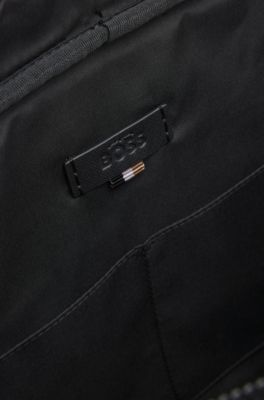 Monogram document case with foil-embossed logo, Black