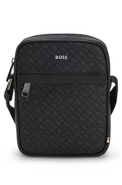 Monogram reporter bag with foil-embossed logo