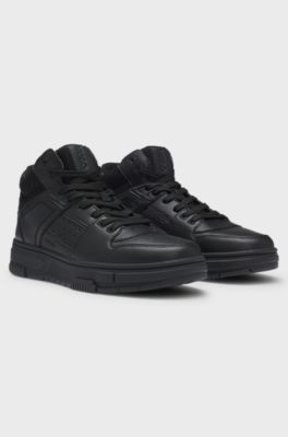 High-top trainers with mesh trims, Black