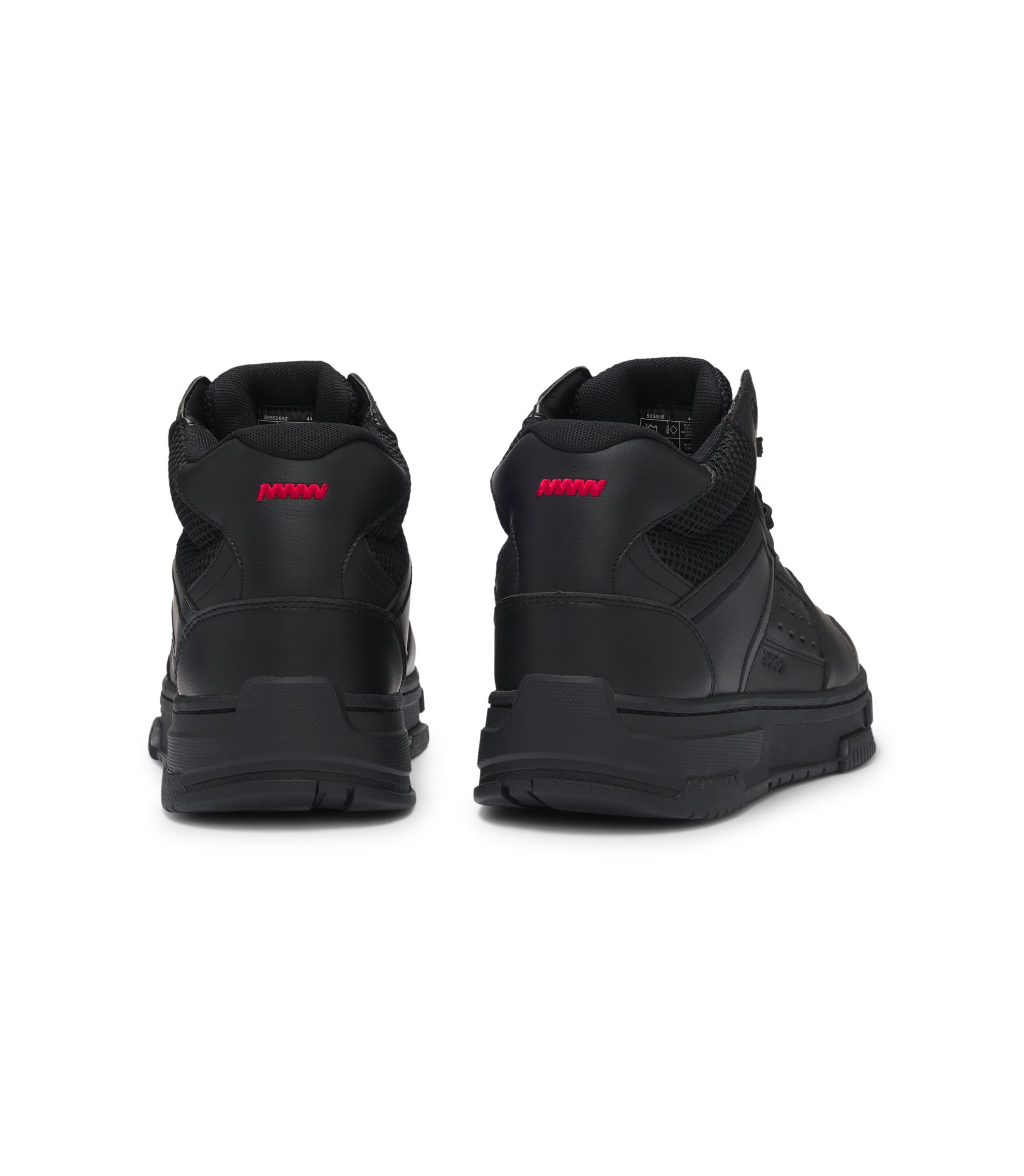 HUGO - High-top trainers with mesh trims - Black