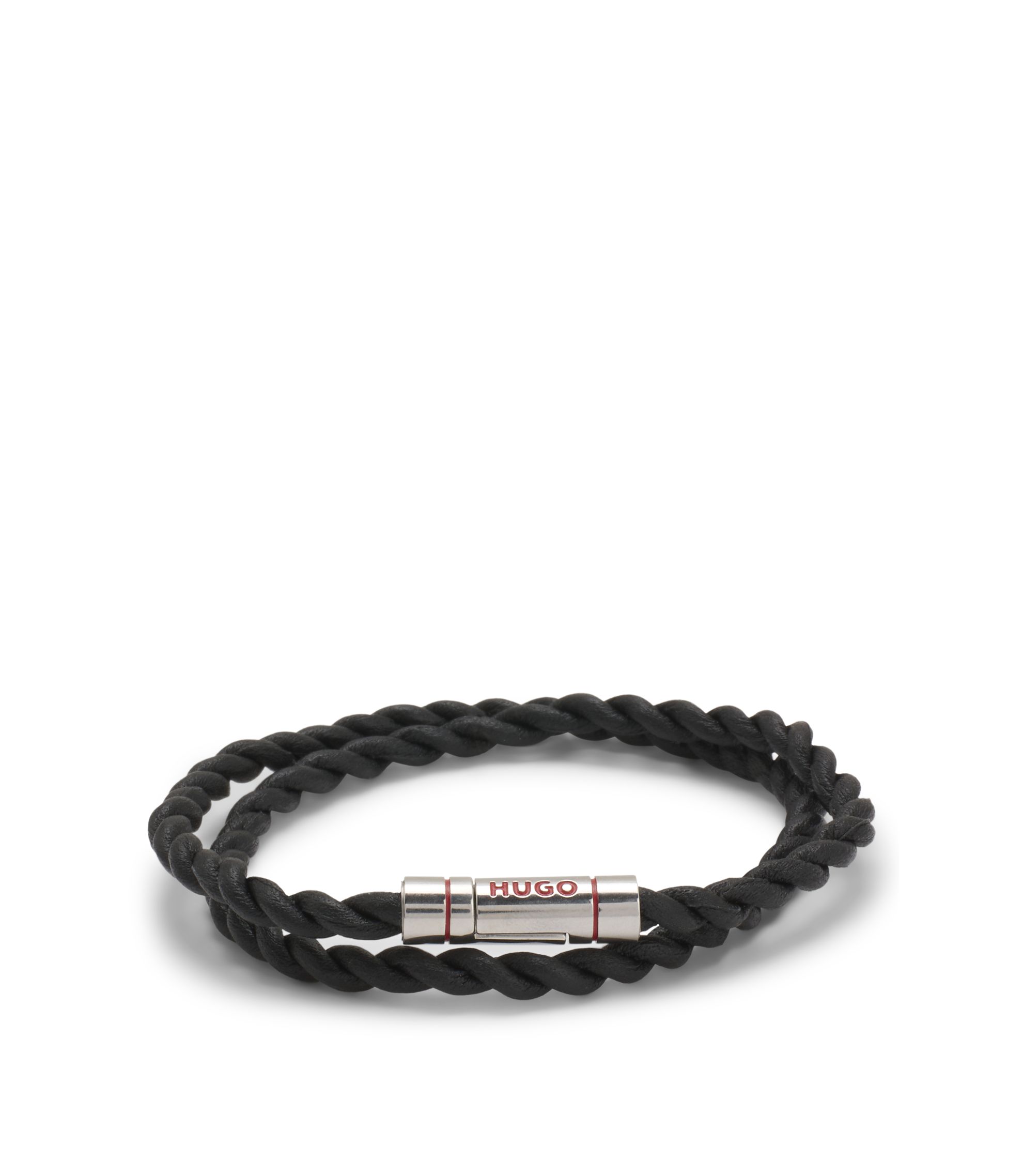 Doppeltes Armband aus geflochtenem Leder