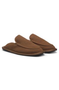 Microfibre slippers with rubber sole, Dark Brown