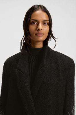 Formal coat with sequin embellishments, Black