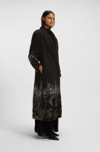 Formal coat with sequin embellishments, Black