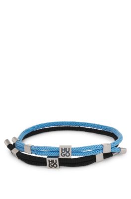 Two-pack of cord cuffs with logo plaques, Patterned