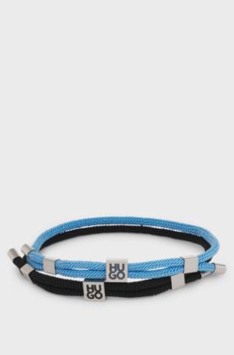 Two-pack of cord cuffs with logo plaques, Patterned