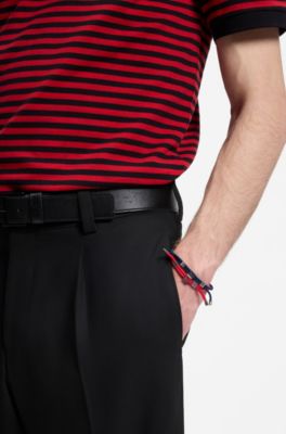 Two-pack of cord cuffs with logo plaques, Patterned