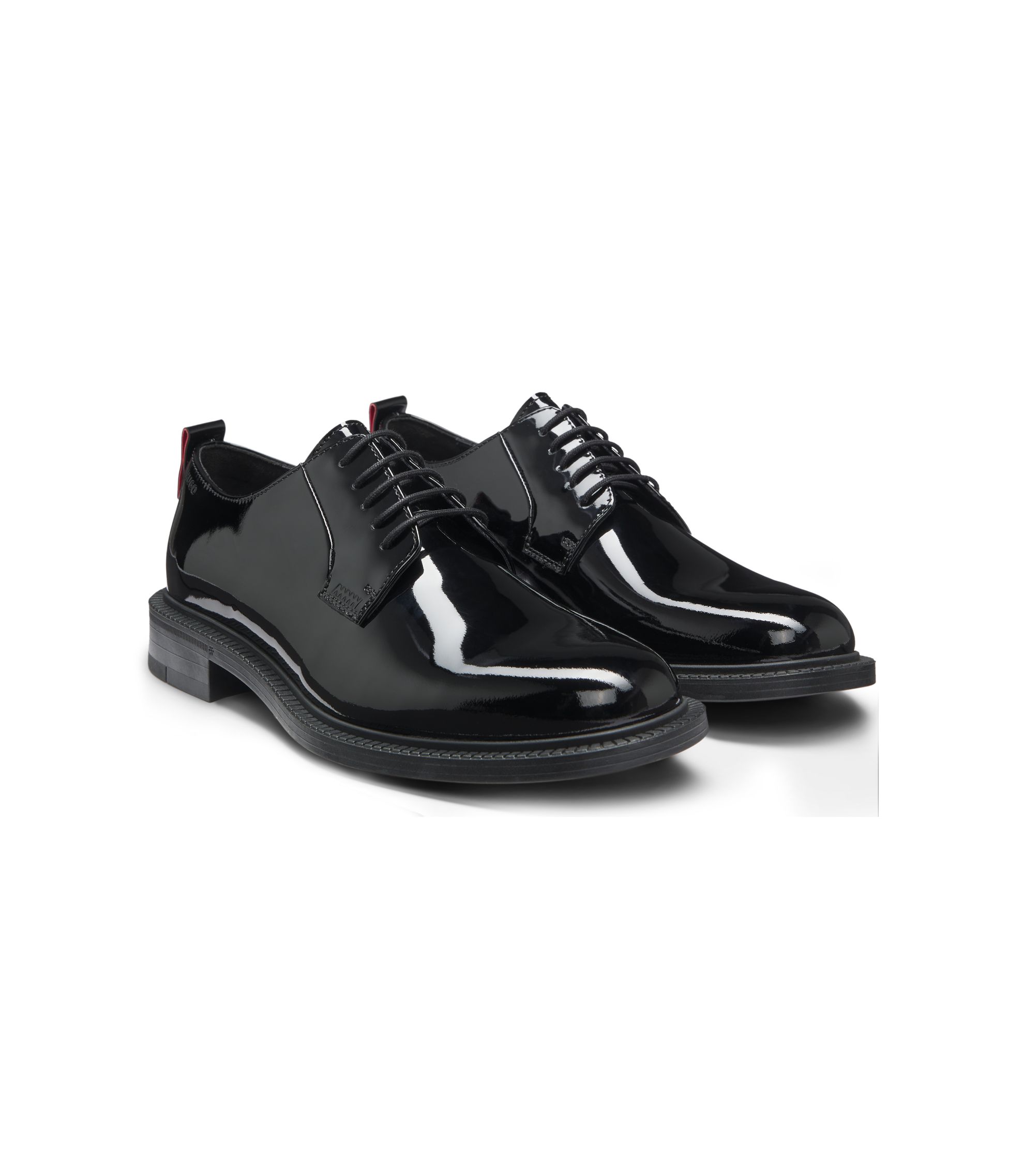 Boss Black Patent Leather Derby Shoes. N.B. Right Foot Store Display BOSS - Italian-made leather Derby shoes - Black main image 3
