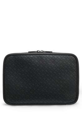 Monogram washbag with foil-embossed logo, Black