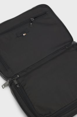 Monogram washbag with foil-embossed logo, Black