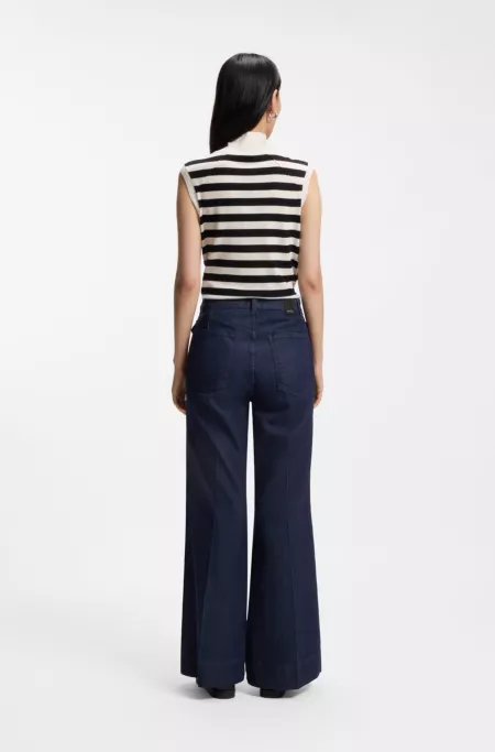 Flared jeans in blue Italian stretch denim