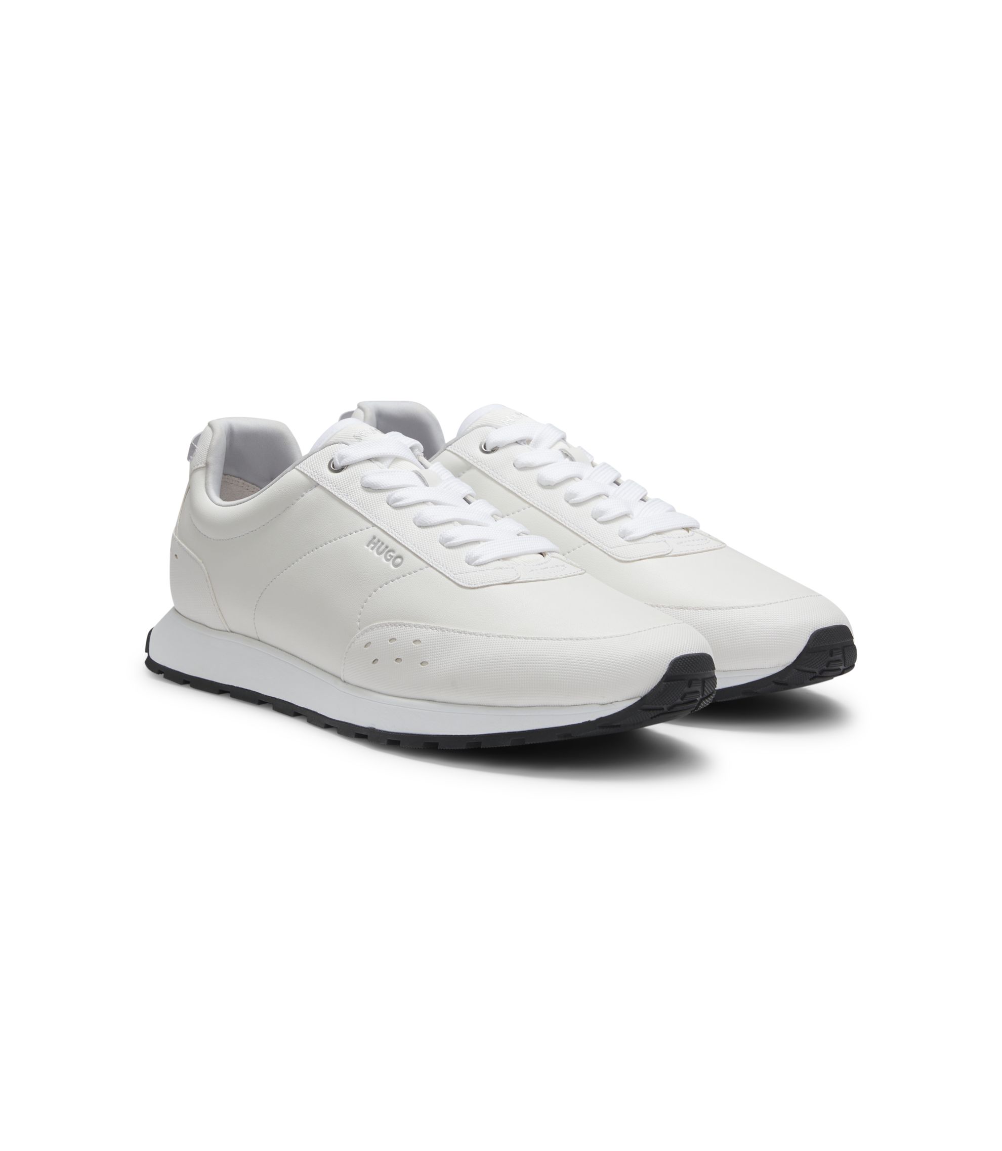 HUGO - Running-inspired trainers in faux leather with structured