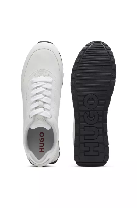 Running-inspired trainers in faux leather with structured details