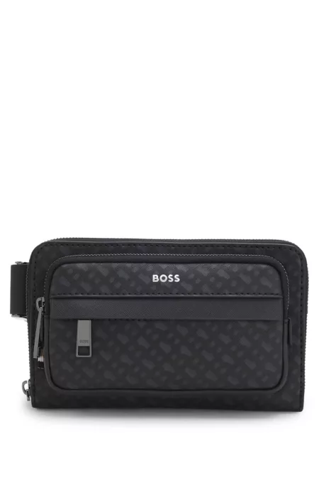 Monogram belt bag with foil-embossed logo
