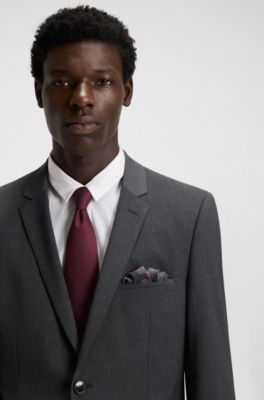 Pocket square with paisley print, Red Patterned