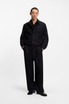 Patent-leather loafers with stacked-logo bit, Black