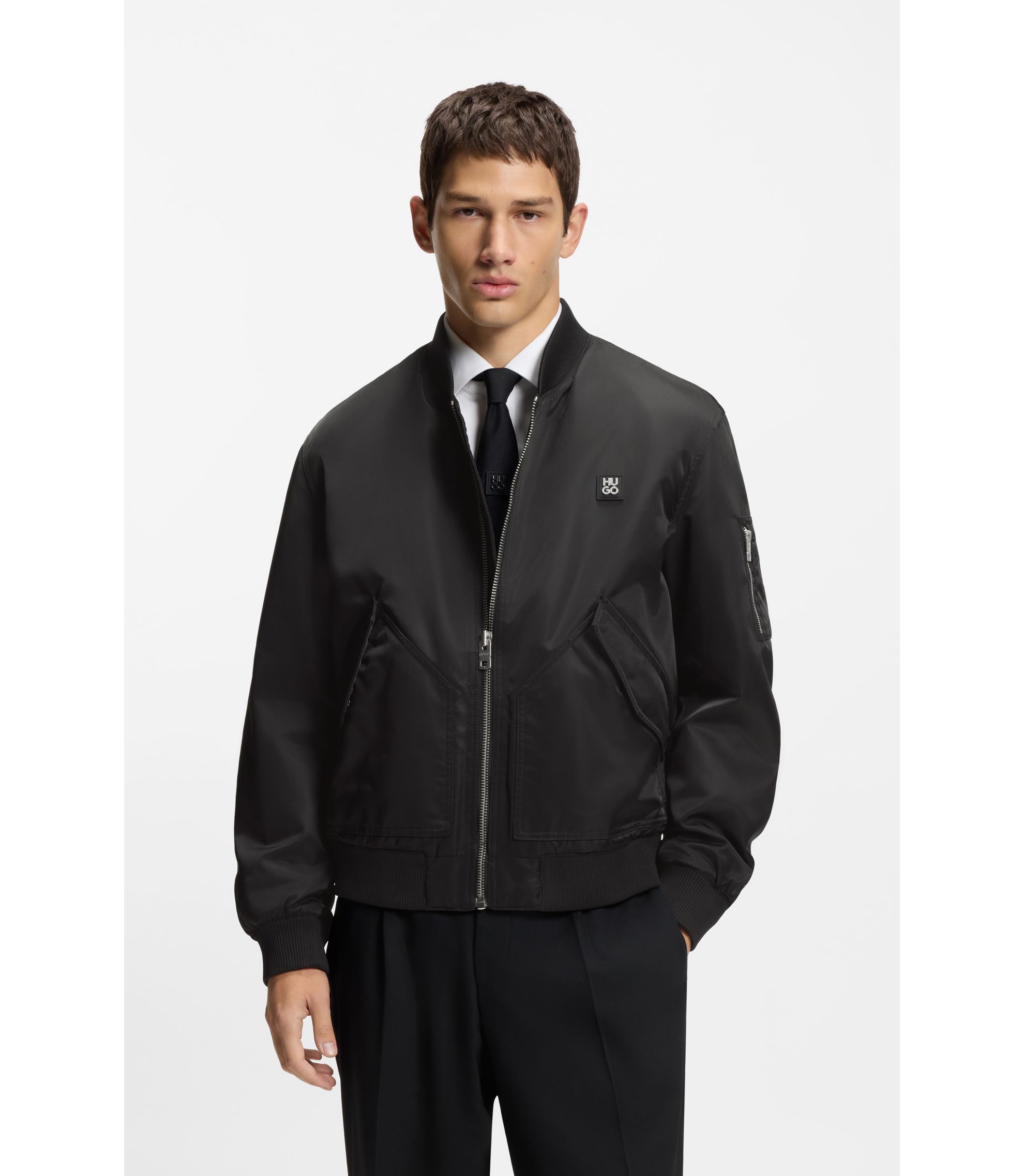 Wasserabweisende Bomberjacke mit Stack-Logo