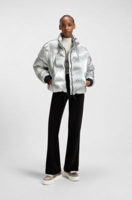 Platform trainers with satin-effect uppers, Light Beige