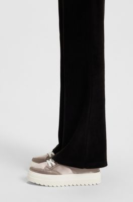 Platform trainers with satin-effect uppers, Light Beige