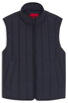 Vertical-quilted gilet with logo detail 1