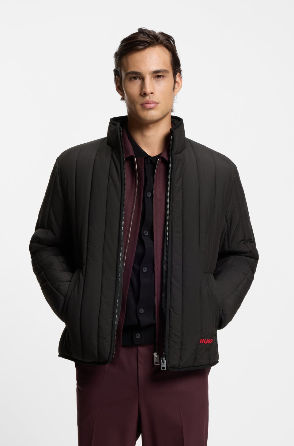Quilted jacket with logo detail