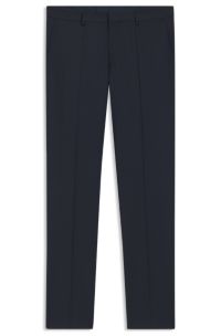 Regular-fit trousers in micro-patterned stretch fabric, Dark Blue