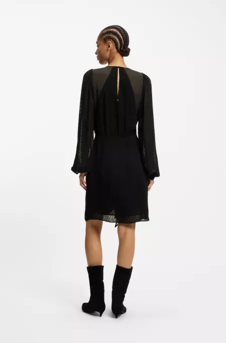 Polka-dot dress with drape details