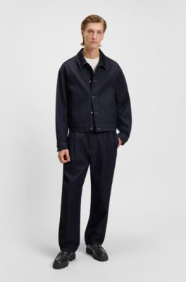 Leather loafers with lug outsole, Black