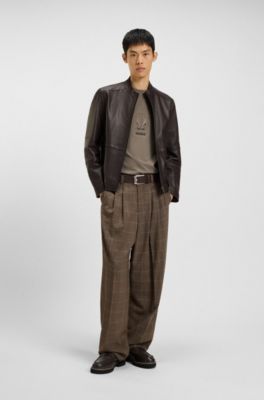 Leather loafers with lug outsole, Dark Brown