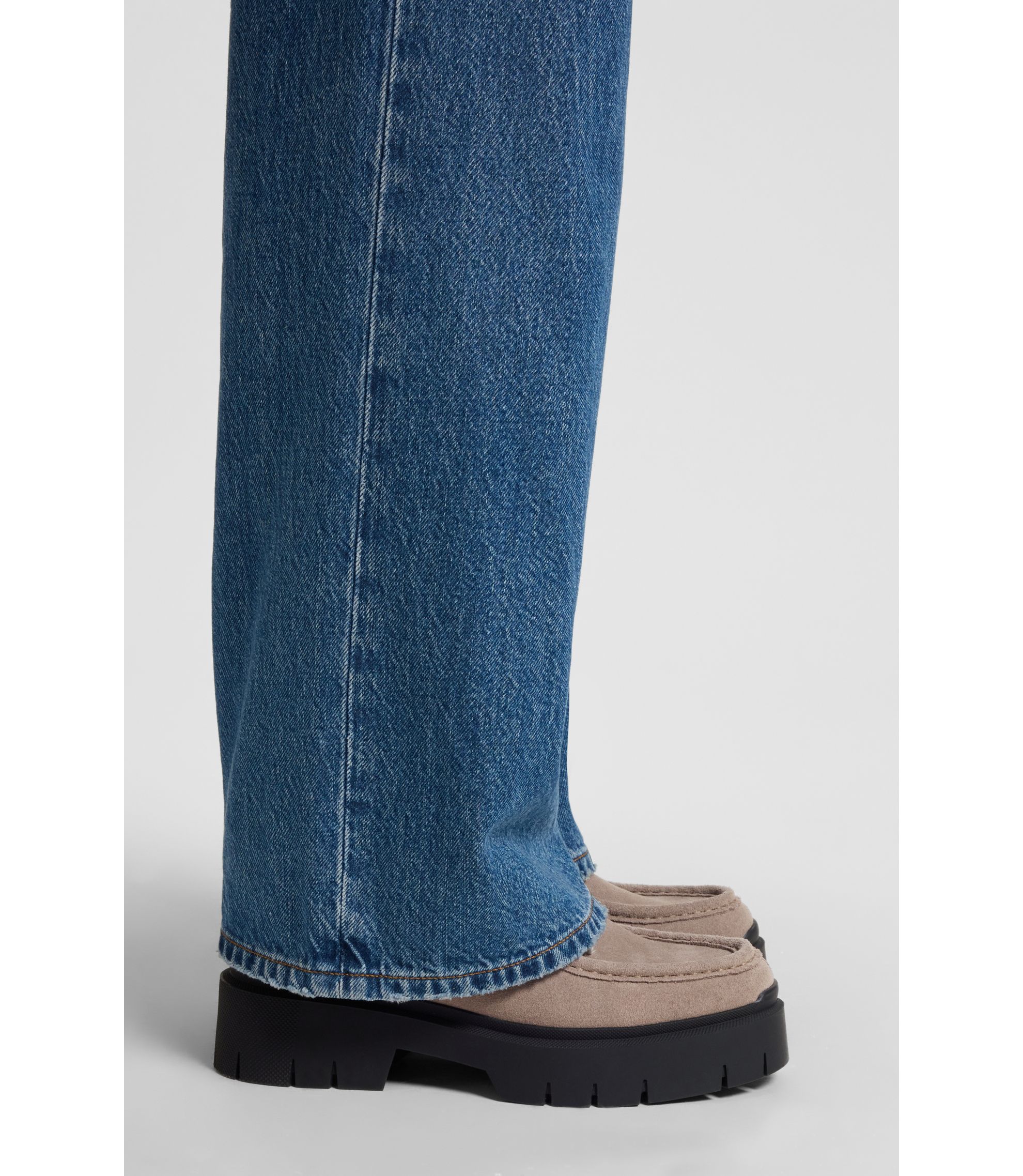 HUGO - Derby shoes in suede with removable logo tag - Light Beige