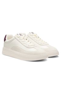 Low-top trainers with suede trims, Natural