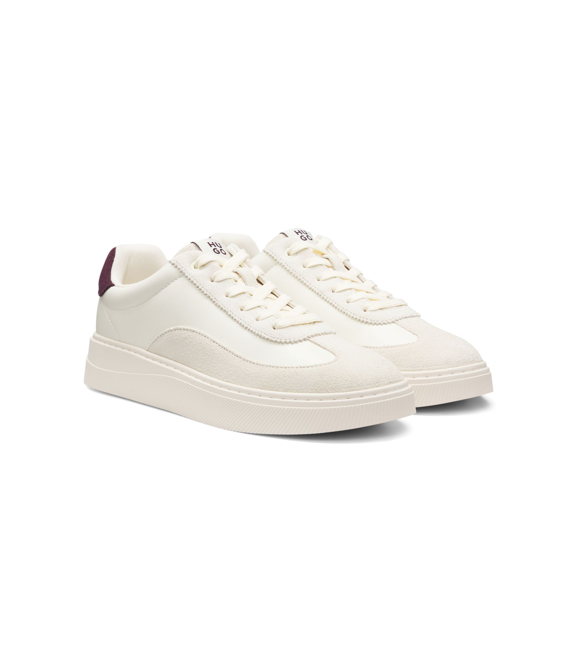 Lowtop Sneakers mit Veloursleder-Details