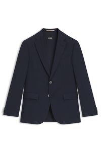 Regular-fit blazer in crease-resistant stretch fabric, Dark Blue