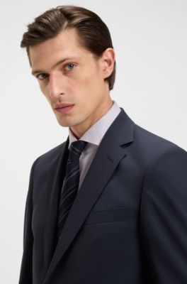 Regular-fit blazer in crease-resistant stretch fabric, Dark Blue