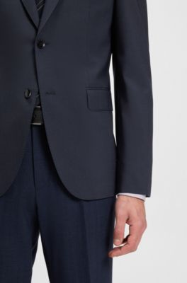 Regular-fit blazer in crease-resistant stretch fabric, Dark Blue