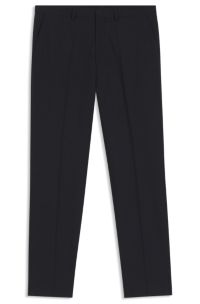 Regular-fit trousers in checked stretch cloth, Dark Blue