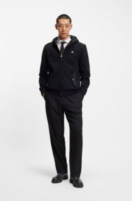 Leather Chelsea boots with embossed logo, Black