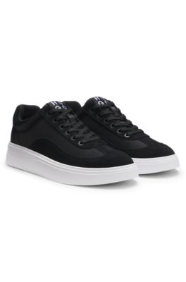 Trainers in satin and suede, Black