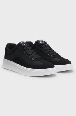 Trainers in satin and suede, Black