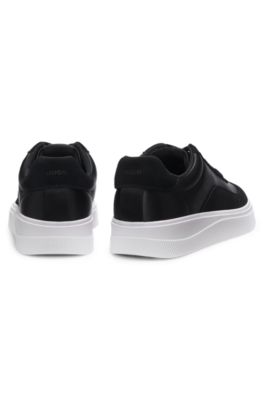 Trainers in satin and suede, Black