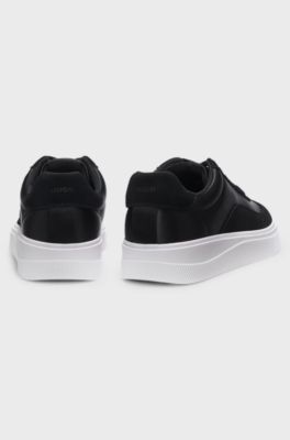 Trainers in satin and suede, Black