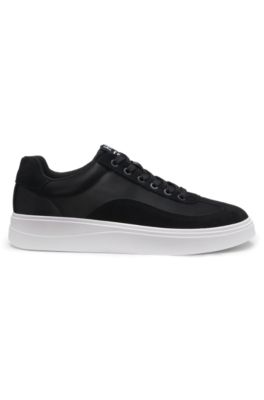 Trainers in satin and suede, Black
