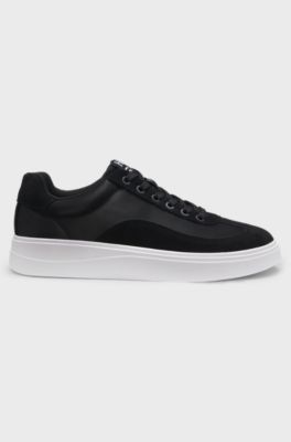 Trainers in satin and suede, Black