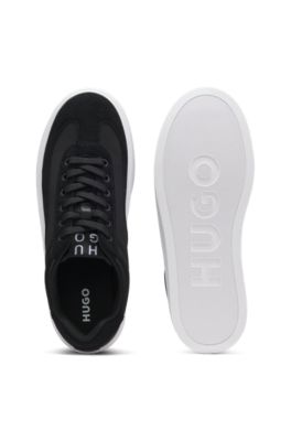 Trainers in satin and suede, Black