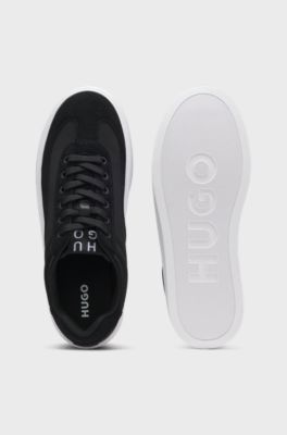 Trainers in satin and suede, Black