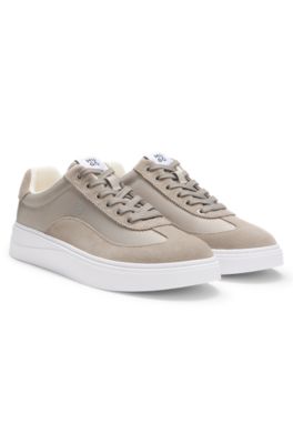 Trainers in satin and suede, Light Beige