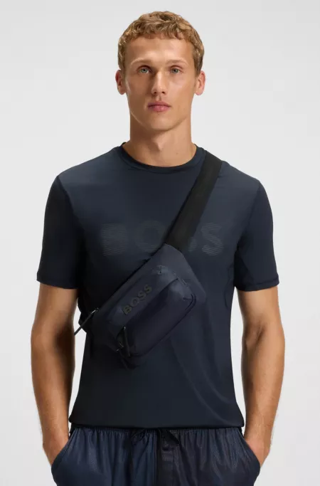 Sac ceinture en similicuir à logo gommé