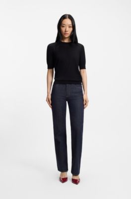 Patent-leather pumps with strap details, Dark Red