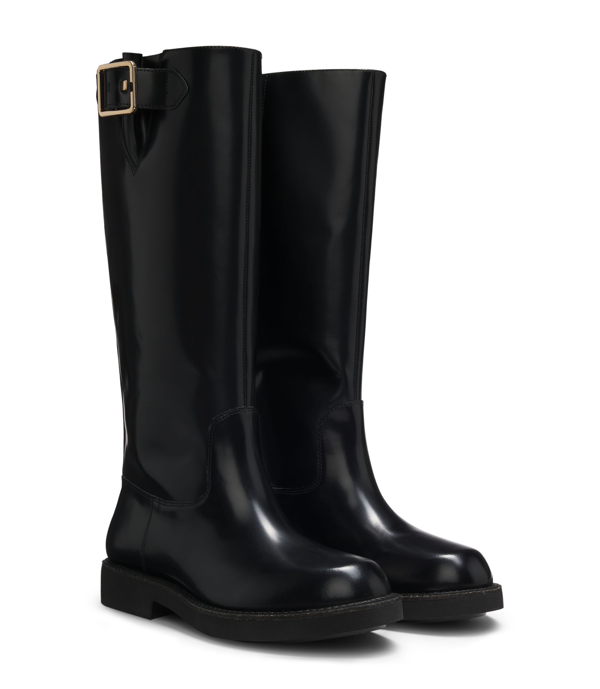 Boots aus gebürstetem Leder