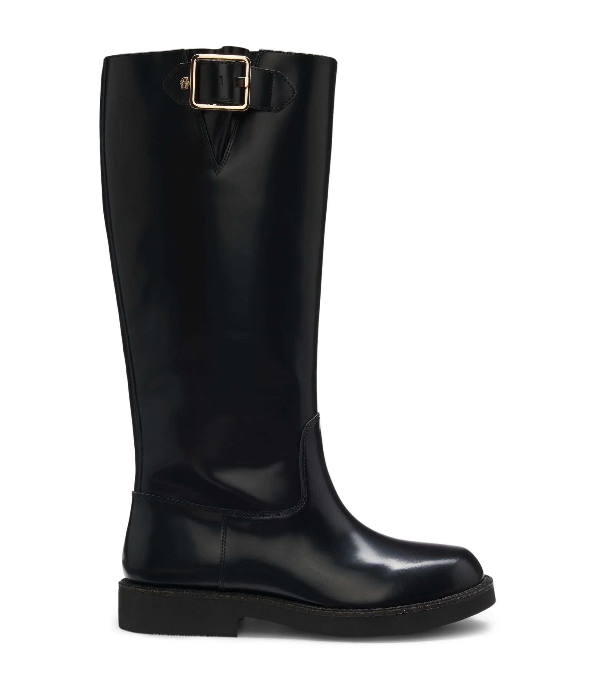 BOSS Botas altas en piel cepillada Negro